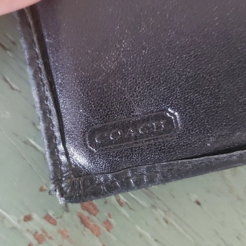 Coach Black Monogram Canvas Leather Wallet - Picture 4 of 7